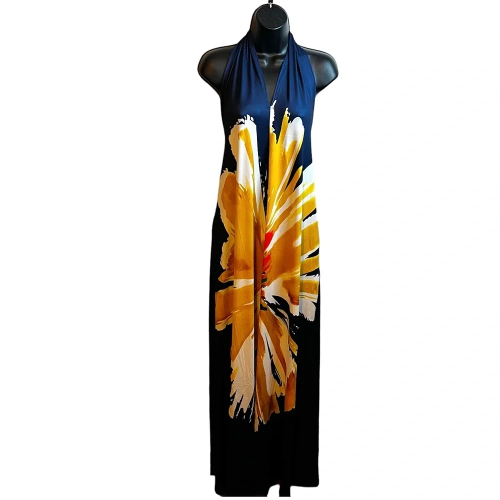 Dress Day Women’s Printed Halter Knit Maxi Dress - Picture 1 of 2